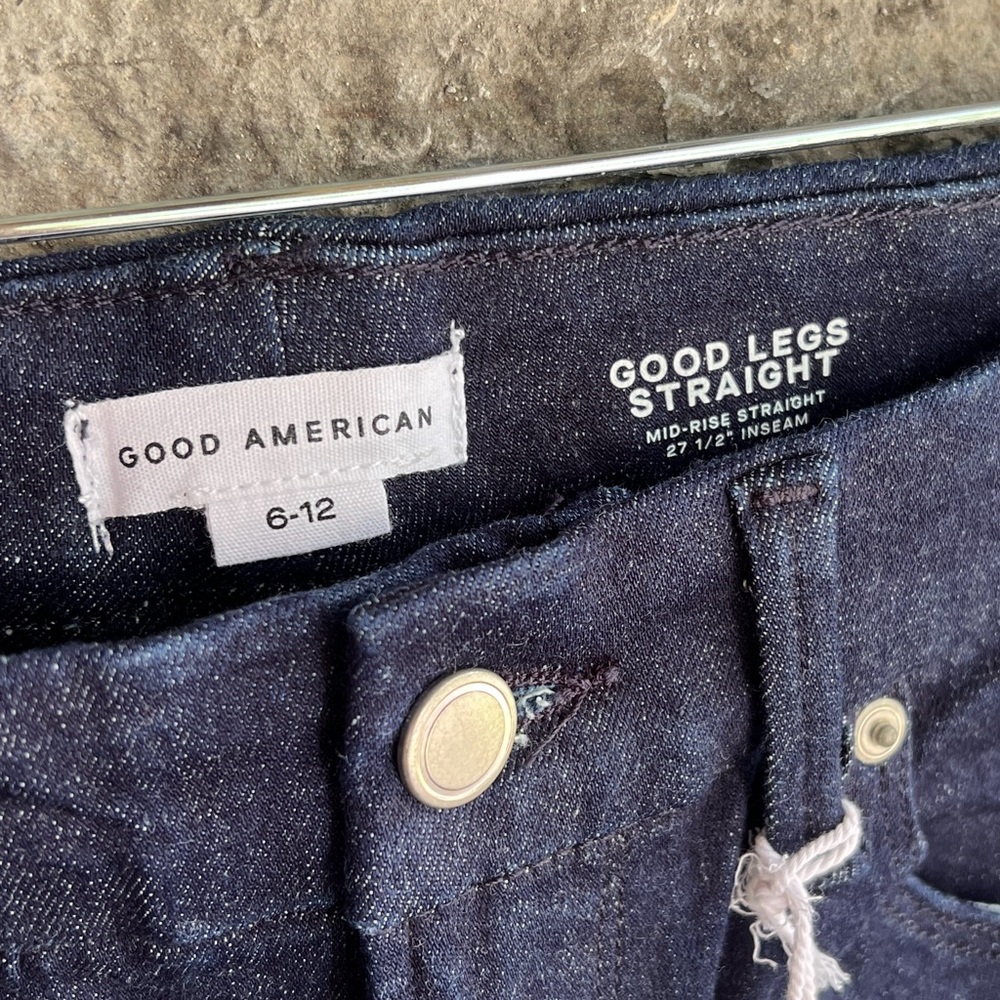 NEW Size 6-12 Good American Good Legs Always Fits Mid Rise Straight Indigo Jean - Picture 5 of 9